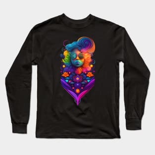 psychedelic woman Long Sleeve T-Shirt